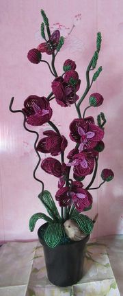 Бисероплетение, Жакова К. Ю., Бежицкая МО ВОС (орхидея из бисера, цвет розово - фиолетовая)
